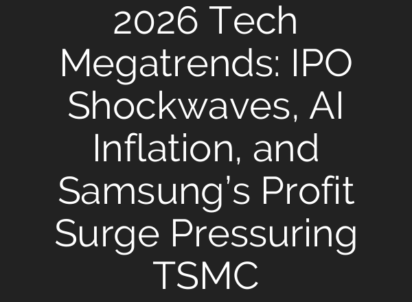 2026 Tech Megatrends: IPO Shockwaves, AI Inflation, and Samsung’s Profit Surge Pressuring TSMC