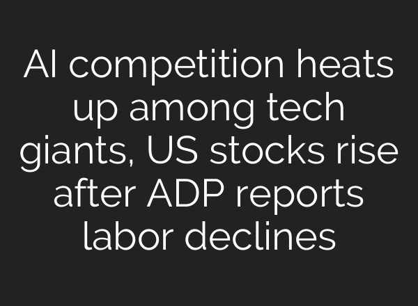 AI competition heats up among tech giants, US stocks rise after ADP reports labor declines
