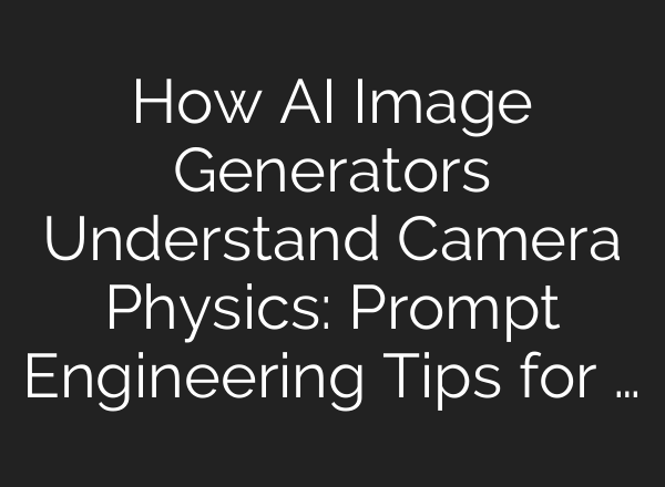 How AI Image Generators Understand Camera Physics: Prompt Engineering Tips for …
