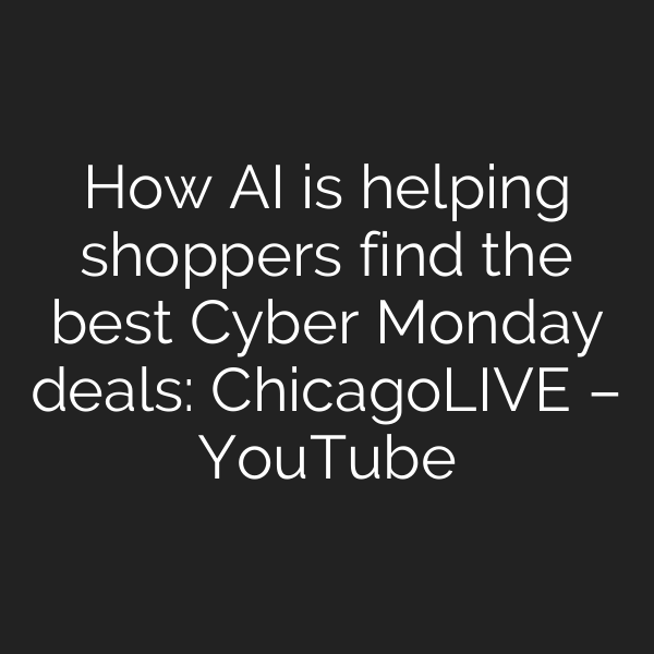 How AI is helping shoppers find the best Cyber Monday deals: ChicagoLIVE – YouTube