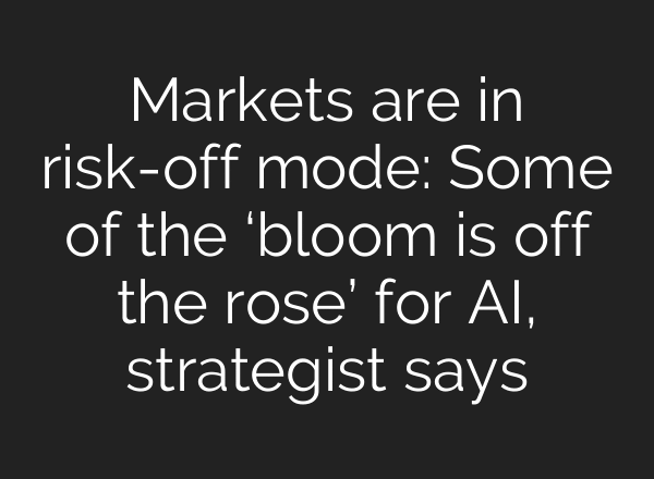 Markets are in risk-off mode: Some of the ‘bloom is off the rose’ for AI, strategist says