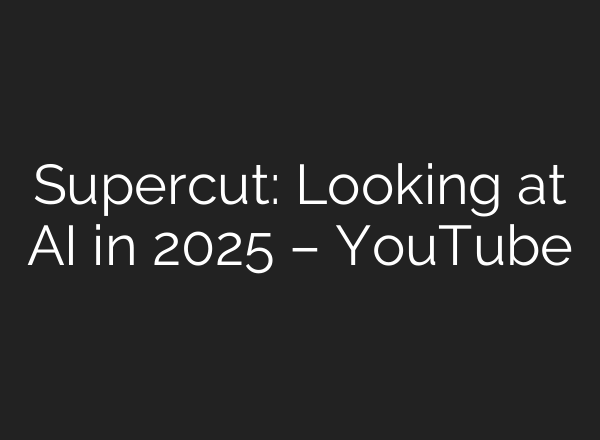 Supercut: Looking at AI in 2025 – YouTube