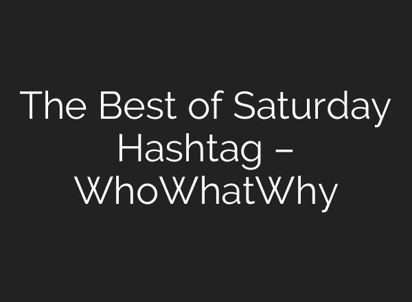 The Best of Saturday Hashtag – WhoWhatWhy