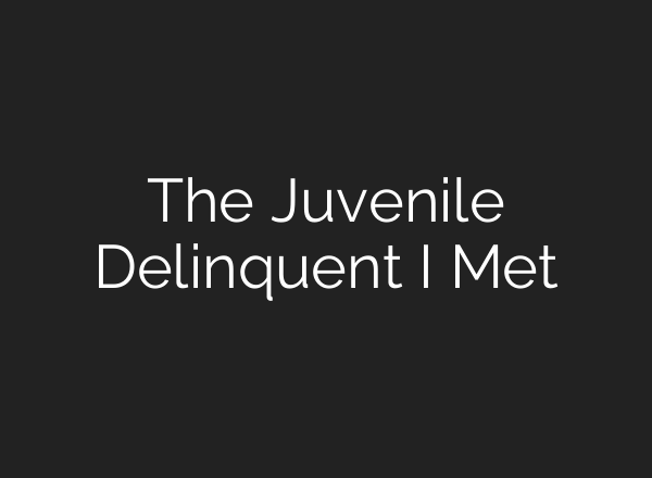 The Juvenile Delinquent I Met