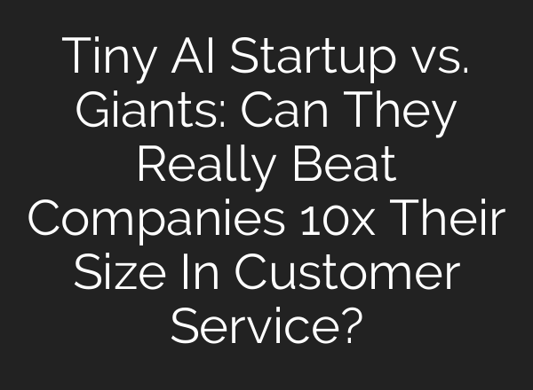 Tiny AI Startup vs. Giants: Can They Really Beat Companies 10x Their Size In Customer Service?