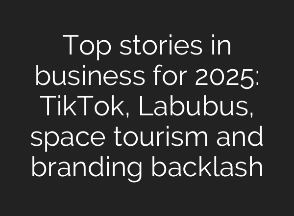 Top stories in business for 2025: TikTok, Labubus, space tourism and branding backlash