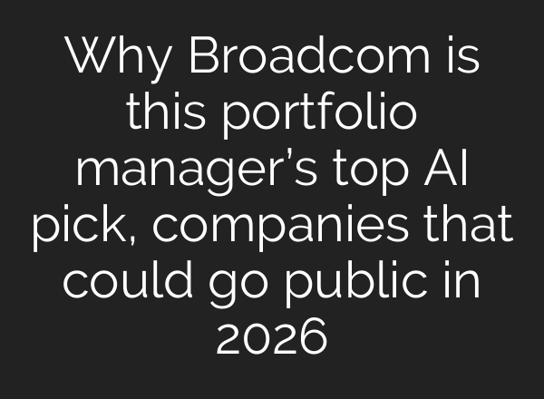Why Broadcom is this portfolio manager’s top AI pick, companies that could go public in 2026