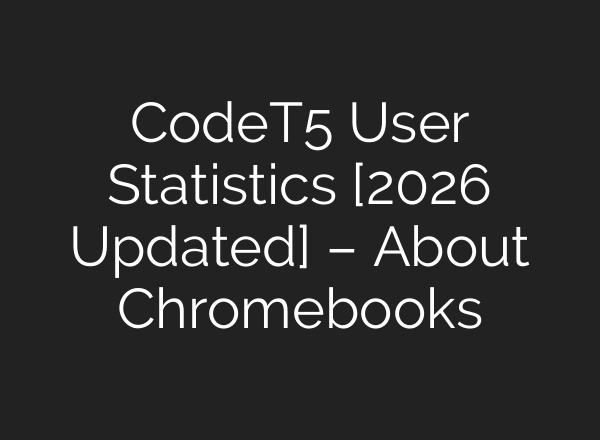 CodeT5 User Statistics [2026 Updated] – About Chromebooks