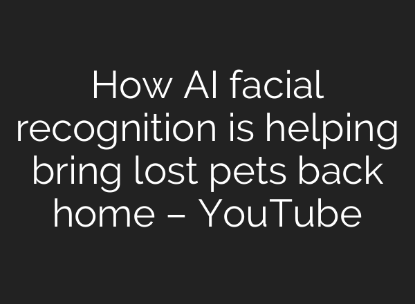 How AI facial recognition is helping bring lost pets back home – YouTube