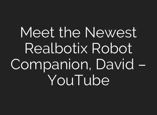 Meet the Newest Realbotix Robot Companion, David – YouTube