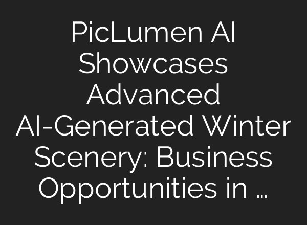 PicLumen AI Showcases Advanced AI-Generated Winter Scenery: Business Opportunities in …
