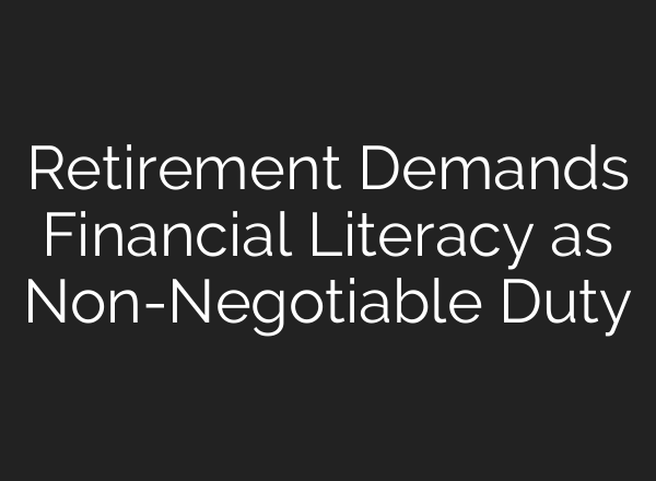 Retirement Demands Financial Literacy as Non-Negotiable Duty