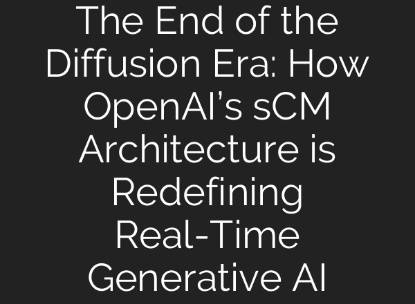 The End of the Diffusion Era: How OpenAI’s sCM Architecture is Redefining Real-Time Generative AI