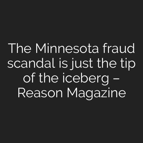 The Minnesota fraud scandal is just the tip of the iceberg Reason