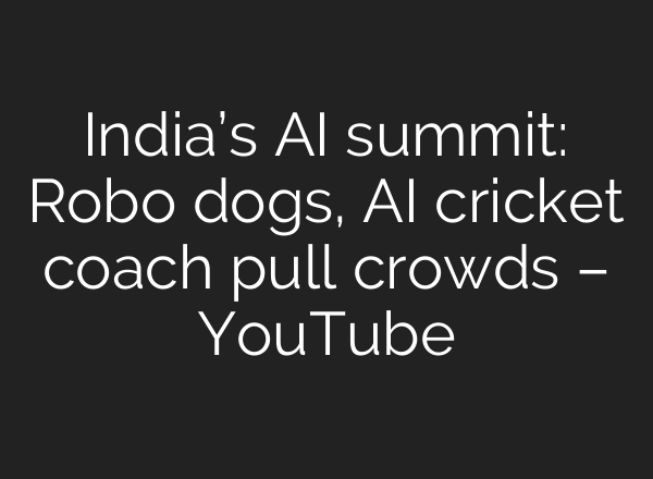 India’s AI summit: Robo dogs, AI cricket coach pull crowds – YouTube