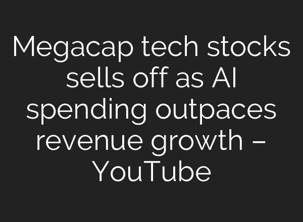 Megacap tech stocks sells off as AI spending outpaces revenue growth – YouTube