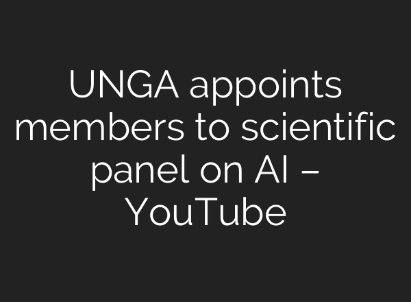 UNGA appoints members to scientific panel on AI – YouTube