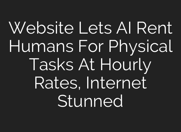 Website Lets AI Rent Humans For Physical Tasks At Hourly Rates, Internet Stunned