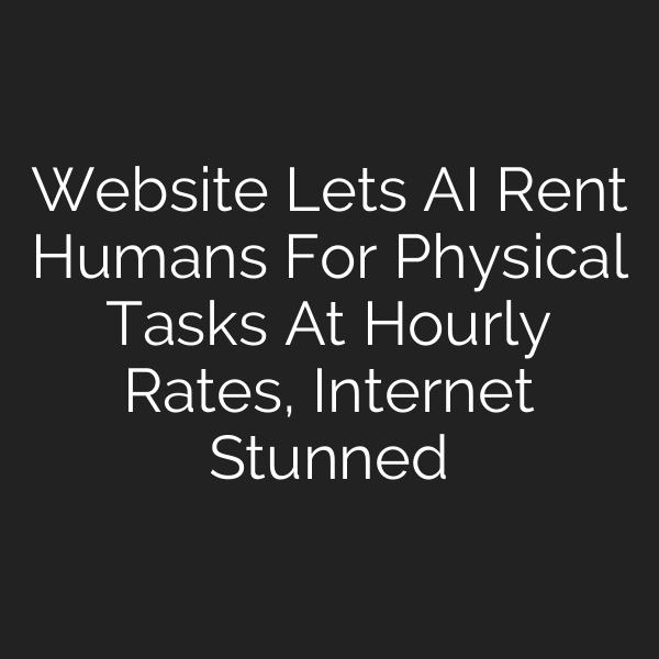 Website Lets AI Rent Humans For Physical Tasks At Hourly Rates, Internet Stunned