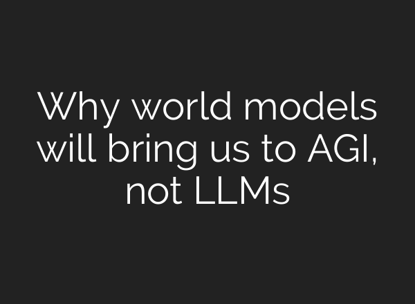 Why world models will bring us to AGI, not LLMs