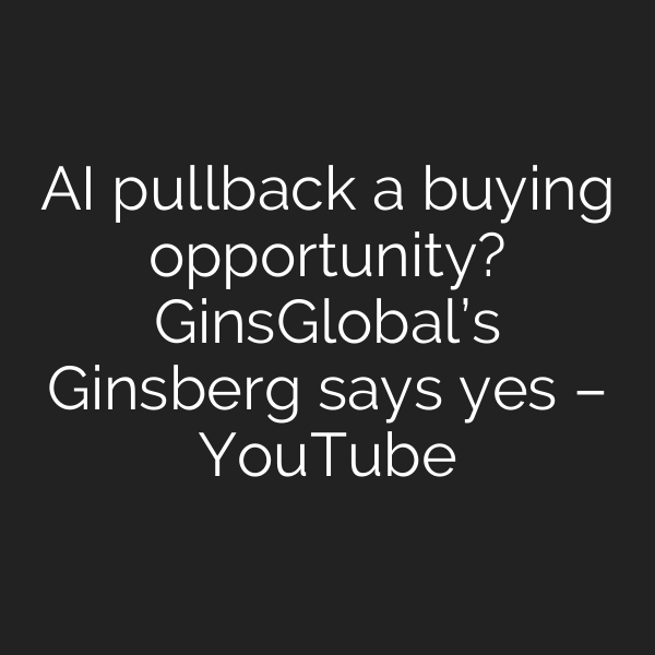 AI pullback a buying opportunity? GinsGlobal’s Ginsberg says yes – YouTube