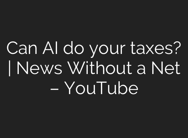 Can AI do your taxes? | News Without a Net – YouTube