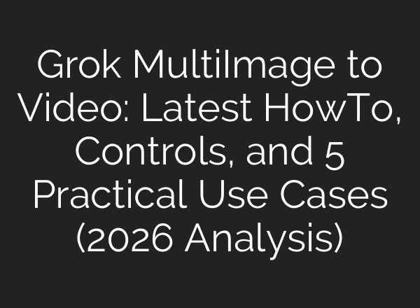 Grok Multi‑Image to Video: Latest How‑To, Controls, and 5 Practical Use Cases (2026 Analysis)