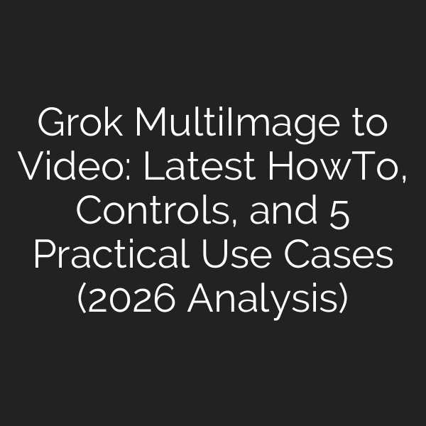 Grok Multi‑Image to Video: Latest How‑To, Controls, and 5 Practical Use Cases (2026 Analysis)