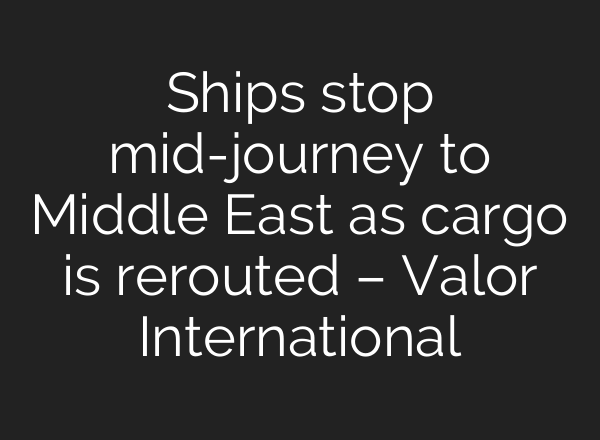 Ships stop mid-journey to Middle East as cargo is rerouted – Valor International