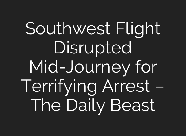 Southwest Flight Disrupted Mid-Journey for Terrifying Arrest – The Daily Beast