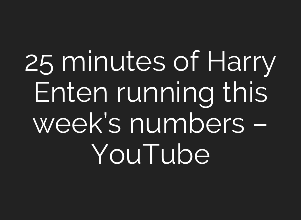 25 minutes of Harry Enten running this week’s numbers – YouTube