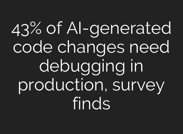 43% of AI-generated code changes need debugging in production, survey finds