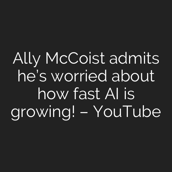 Ally McCoist admits he’s worried about how fast AI is growing! – YouTube