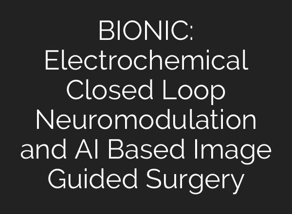 BIONIC: Electrochemical Closed Loop Neuromodulation and AI Based Image Guided Surgery