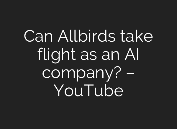 Can Allbirds take flight as an AI company? – YouTube