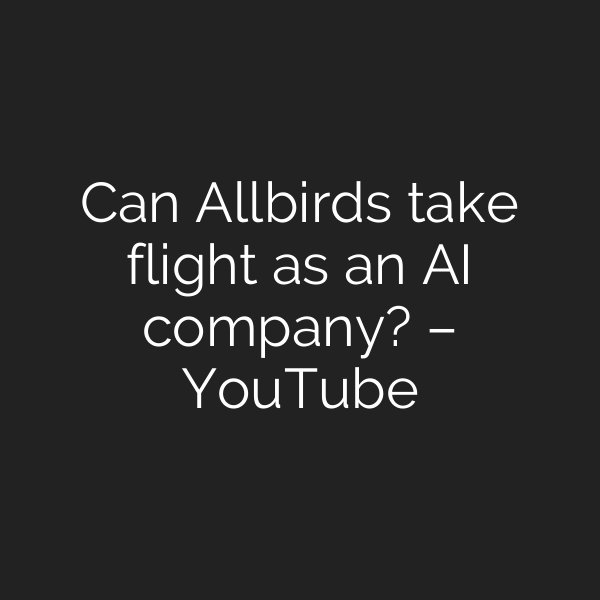 Can Allbirds take flight as an AI company? – YouTube