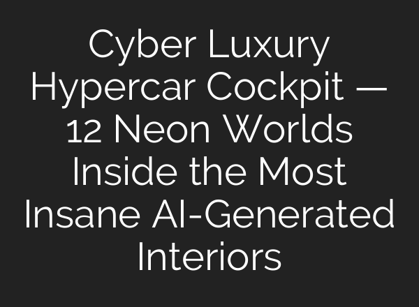 Cyber Luxury Hypercar Cockpit — 12 Neon Worlds Inside the Most Insane AI-Generated Interiors