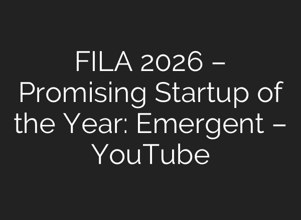 FILA 2026 – Promising Startup of the Year: Emergent – YouTube