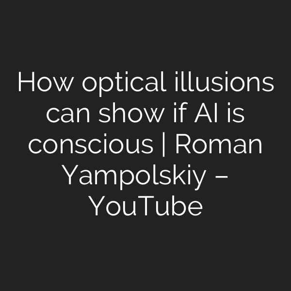 How optical illusions can show if AI is conscious | Roman Yampolskiy – YouTube