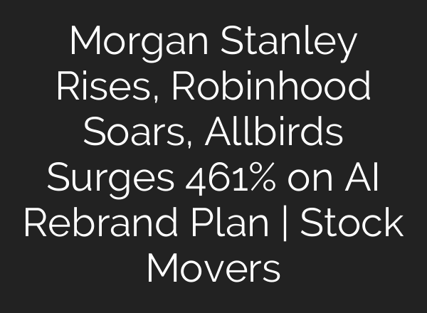 Morgan Stanley Rises, Robinhood Soars, Allbirds Surges 461% on AI Rebrand Plan | Stock Movers