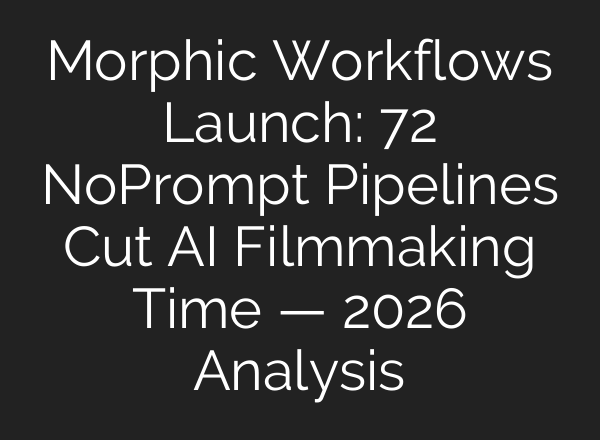 Morphic Workflows Launch: 72 No‑Prompt Pipelines Cut AI Filmmaking Time — 2026 Analysis