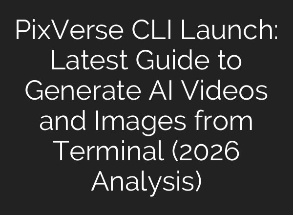 PixVerse CLI Launch: Latest Guide to Generate AI Videos and Images from Terminal (2026 Analysis)
