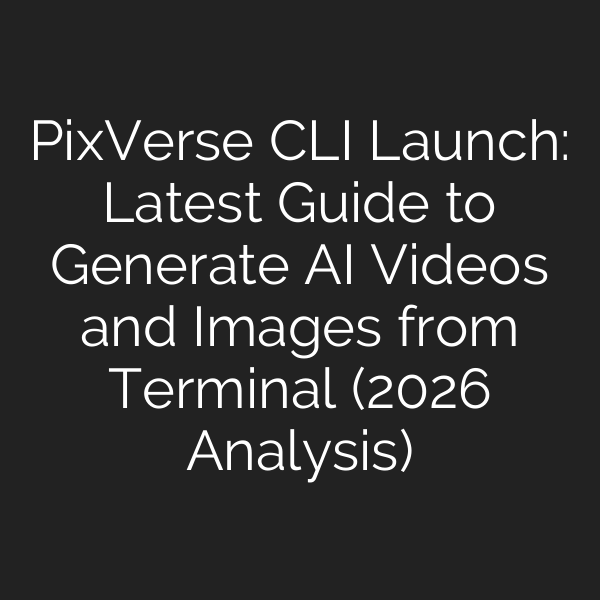 PixVerse CLI Launch: Latest Guide to Generate AI Videos and Images from Terminal (2026 Analysis)