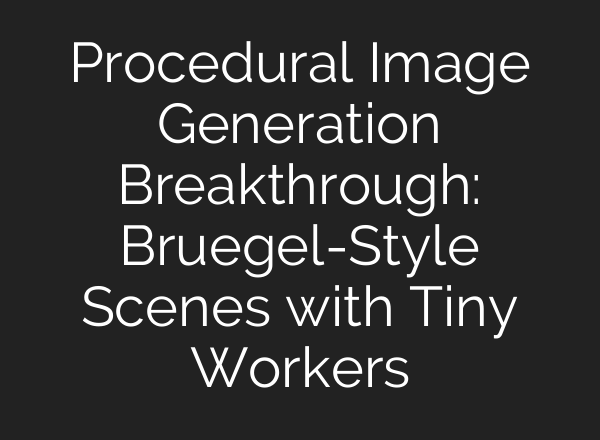 Procedural Image Generation Breakthrough: Bruegel-Style Scenes with Tiny Workers