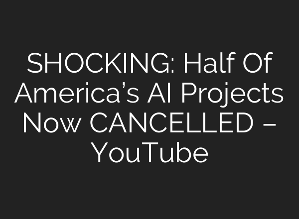 SHOCKING: Half Of America’s AI Projects Now CANCELLED – YouTube