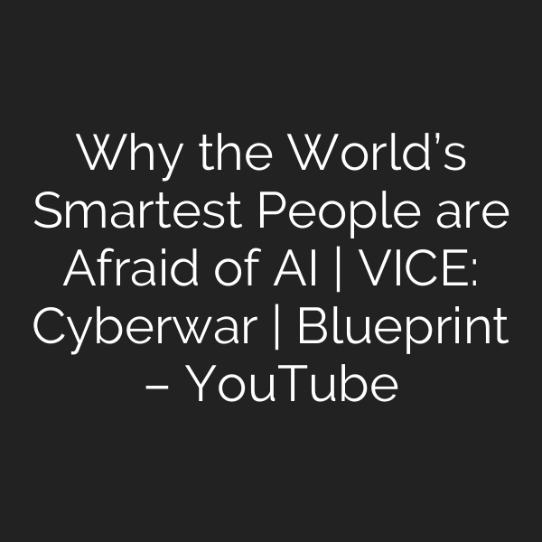 Why the World’s Smartest People are Afraid of AI | VICE: Cyberwar | Blueprint – YouTube