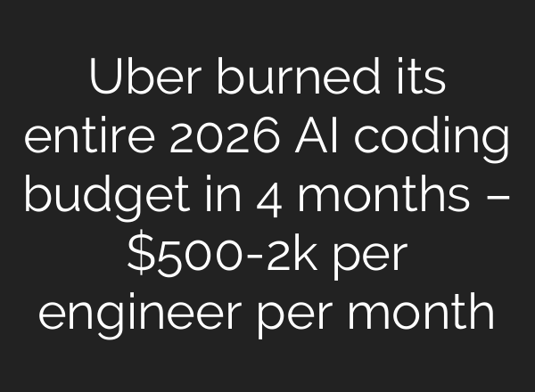 Uber burned its entire 2026 AI coding budget in 4 months – $500-2k per engineer per month