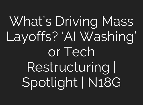 What’s Driving Mass Layoffs? ‘AI Washing’ or Tech Restructuring | Spotlight | N18G