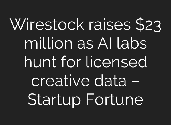 Wirestock raises $23 million as AI labs hunt for licensed creative data – Startup Fortune