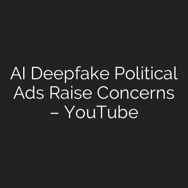 AI Deepfake Political Ads Raise Concerns – YouTube